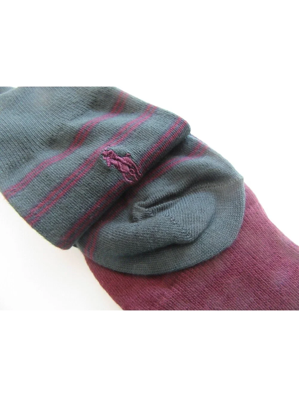 Polo Ralph Lauren Mens Trouser Dress Socks Hunter Green and Bordeaux 2 pack